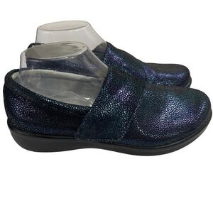 Alegria Lauryn Womens EU 39 US 9 Shoes Slip On Blue Iridescent Leather Comfort